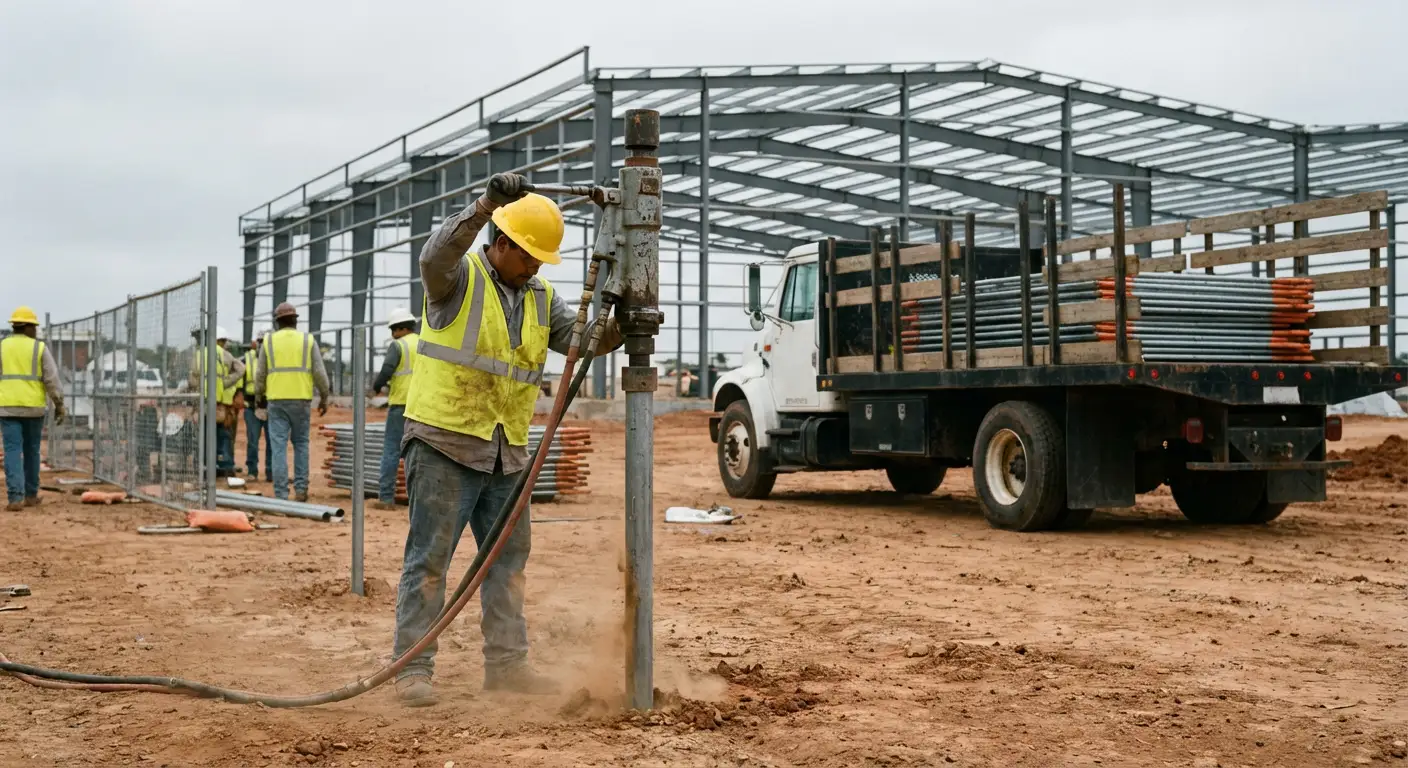 Industrial fencing installation site in Bonita Springs, FL