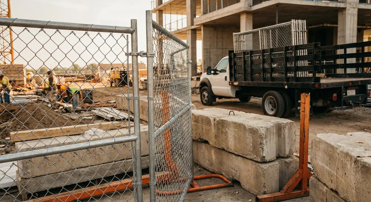 Commercial temporary fencing installation site in Bonita Springs, FL