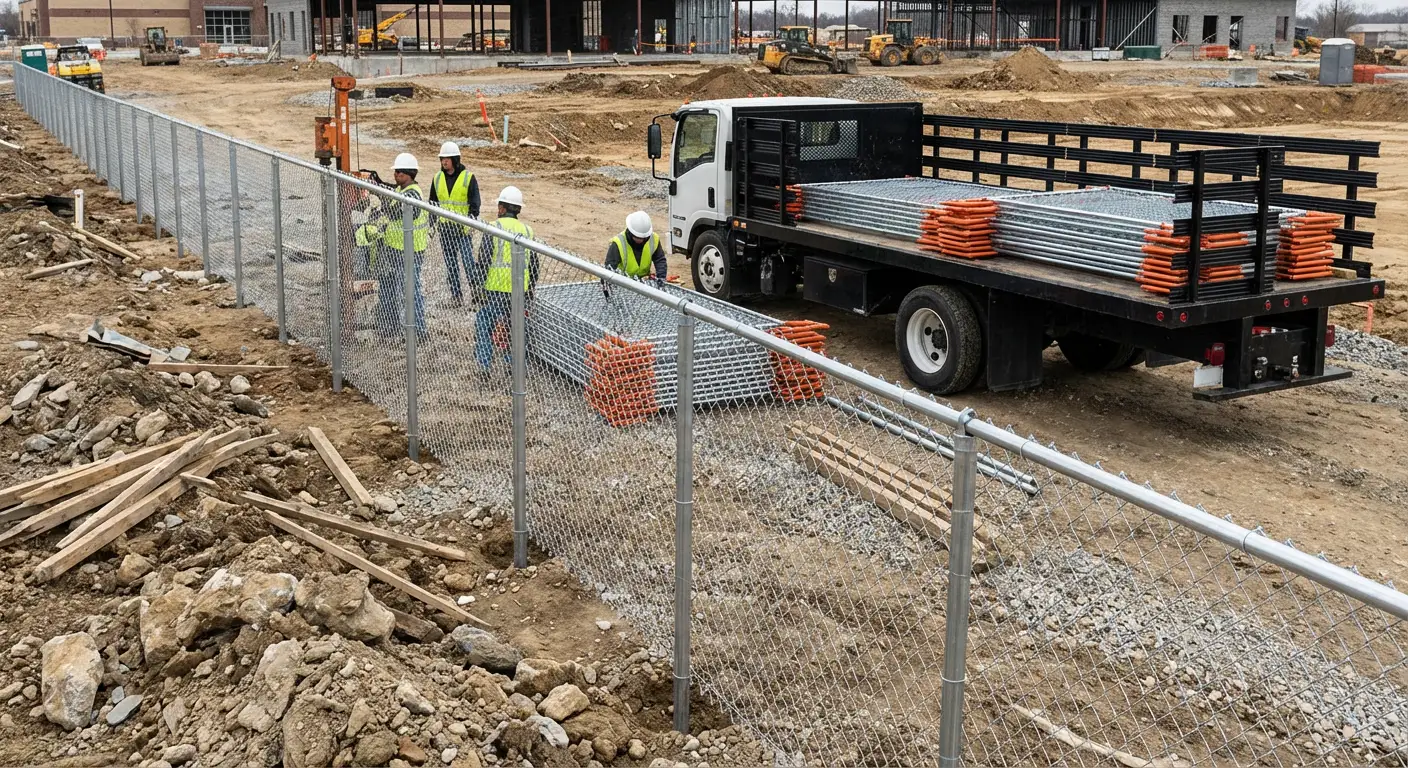 Post-Driven Construction Fence in Bonita Springs, FL