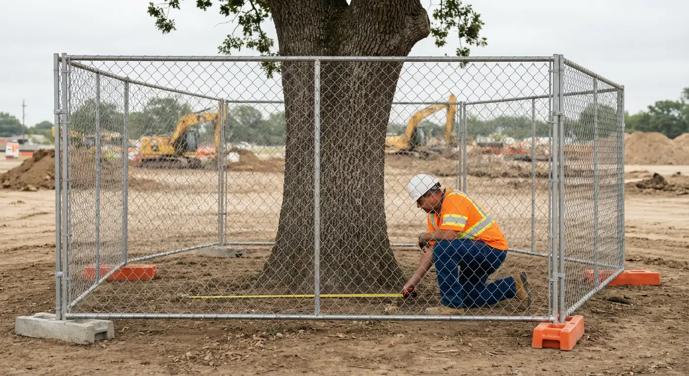 Tree protection zone fencing installation in Bonita Springs, FL