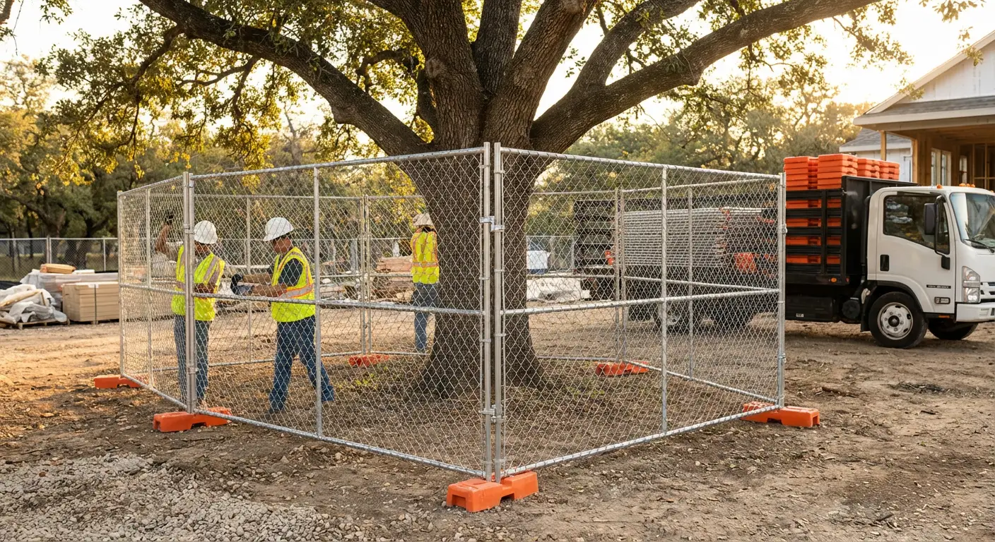 Tree protection zone fencing background in Bonita Springs, FL