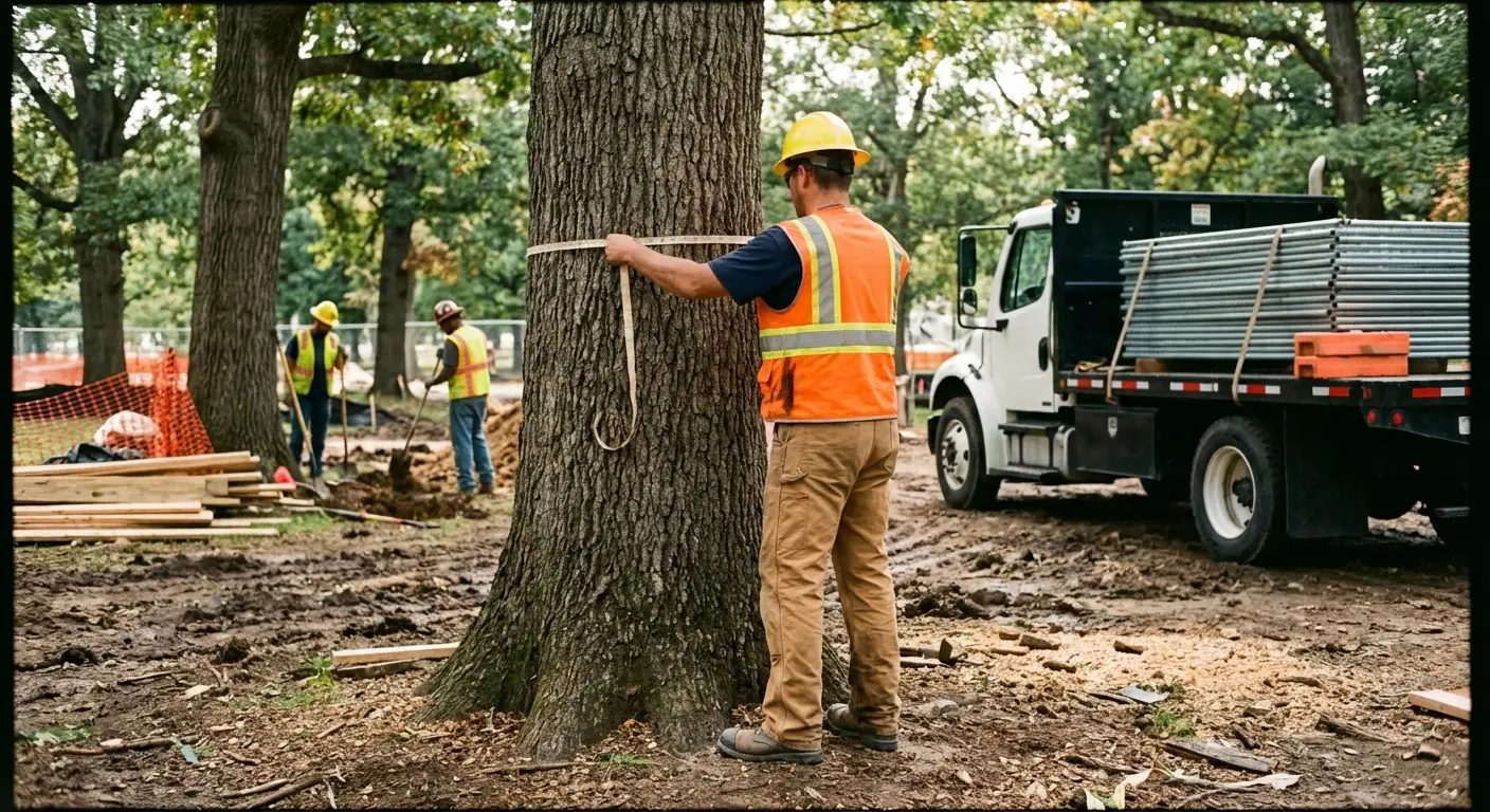 Tree protection zone fencing installation in Bonita Springs, FL
