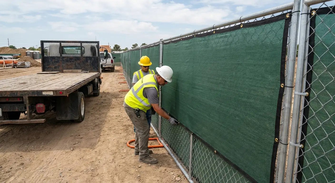 Temporary fence and barricade delivery truck in Bonita Springs, FL