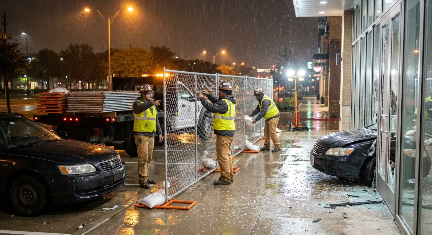 Emergency temporary fencing and dispatch logistics in Bonita Springs, FL