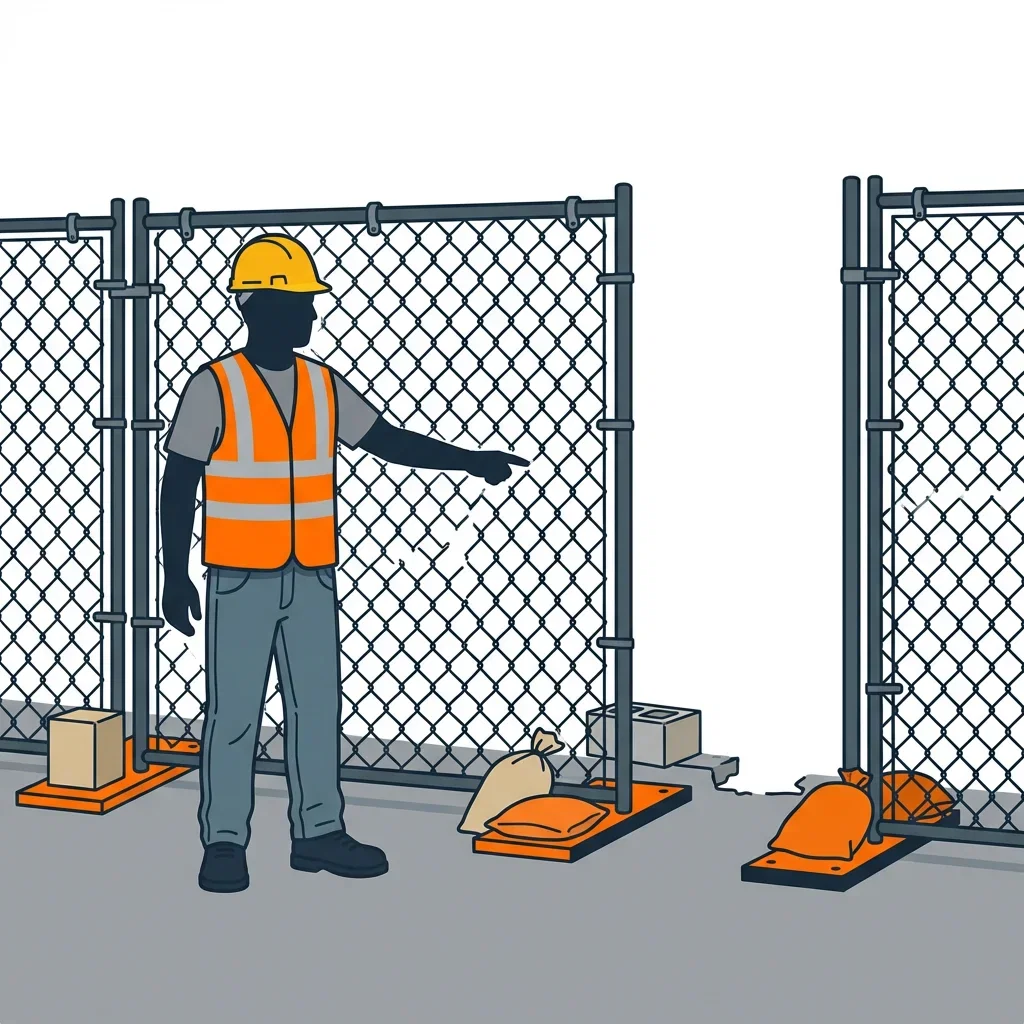 Diagram illustrating common construction site perimeter vulnerabilities in Bonita Springs, FL